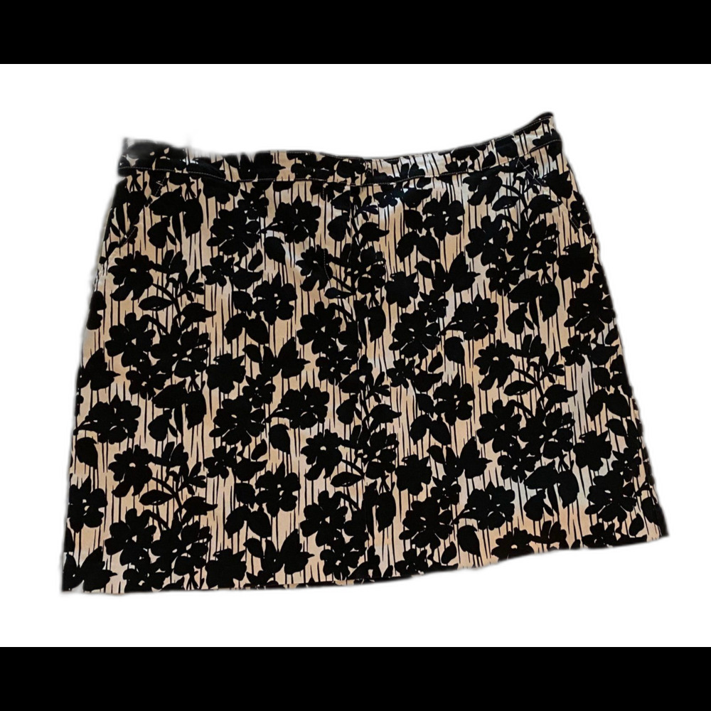 Skort Izod Black & White  Patterned Plus Size 16 Womens Front Pockets